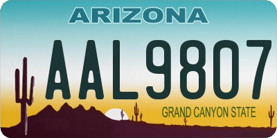 AZ license plate AAL9807