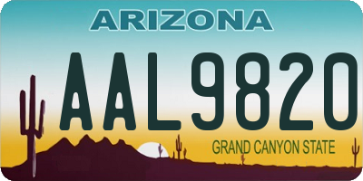 AZ license plate AAL9820