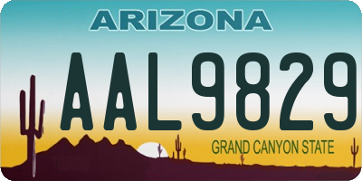 AZ license plate AAL9829