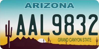 AZ license plate AAL9832