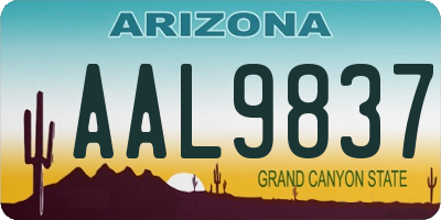 AZ license plate AAL9837