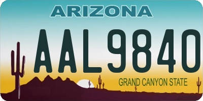 AZ license plate AAL9840