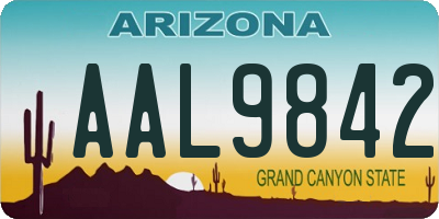 AZ license plate AAL9842