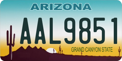 AZ license plate AAL9851