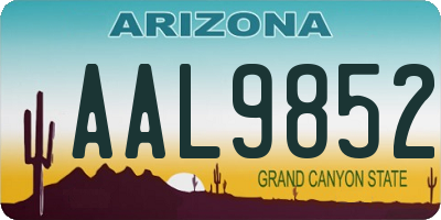 AZ license plate AAL9852