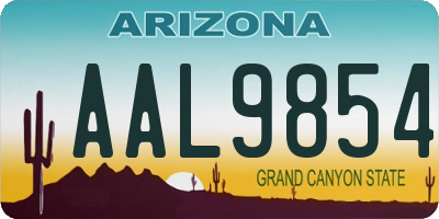 AZ license plate AAL9854