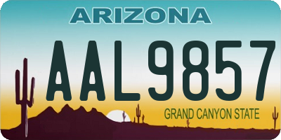 AZ license plate AAL9857