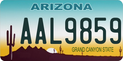 AZ license plate AAL9859