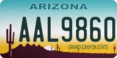 AZ license plate AAL9860