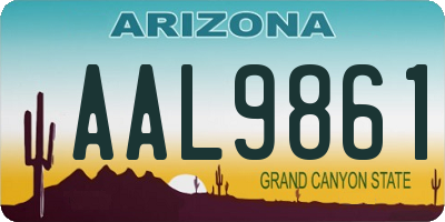 AZ license plate AAL9861