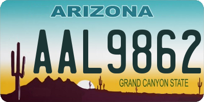 AZ license plate AAL9862