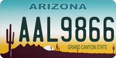 AZ license plate AAL9866