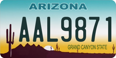 AZ license plate AAL9871