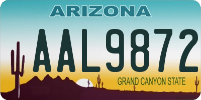 AZ license plate AAL9872