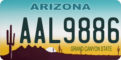 AZ license plate AAL9886