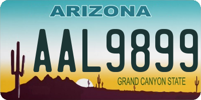 AZ license plate AAL9899
