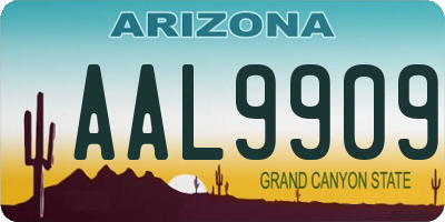 AZ license plate AAL9909