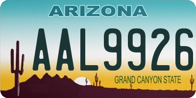 AZ license plate AAL9926