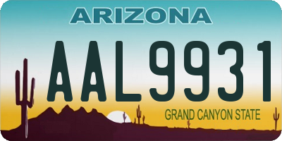 AZ license plate AAL9931