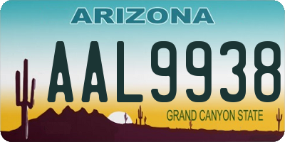 AZ license plate AAL9938