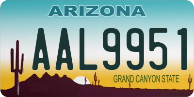 AZ license plate AAL9951