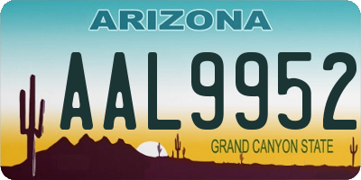 AZ license plate AAL9952