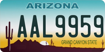 AZ license plate AAL9959