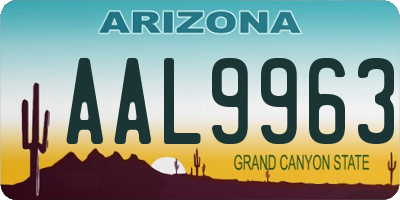 AZ license plate AAL9963