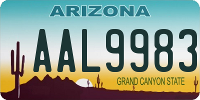 AZ license plate AAL9983