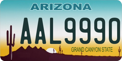 AZ license plate AAL9990