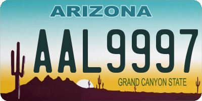 AZ license plate AAL9997