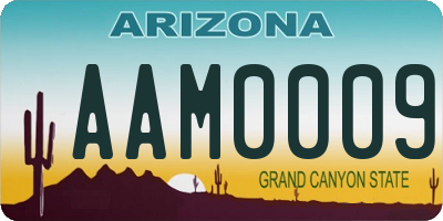 AZ license plate AAM0009