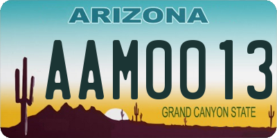 AZ license plate AAM0013