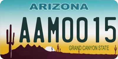 AZ license plate AAM0015