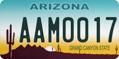 AZ license plate AAM0017