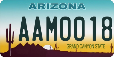 AZ license plate AAM0018