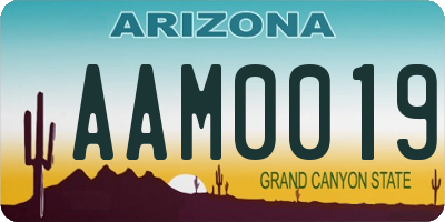 AZ license plate AAM0019