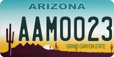 AZ license plate AAM0023