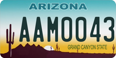 AZ license plate AAM0043