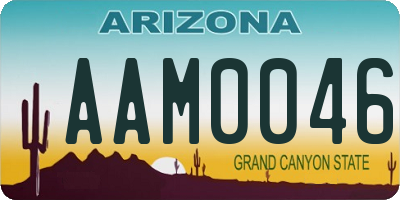 AZ license plate AAM0046