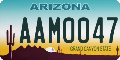 AZ license plate AAM0047