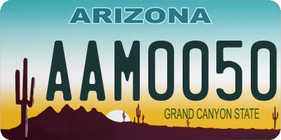 AZ license plate AAM0050