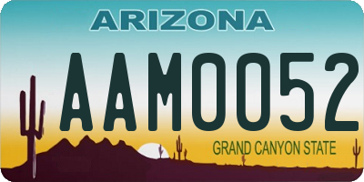 AZ license plate AAM0052