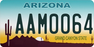 AZ license plate AAM0064