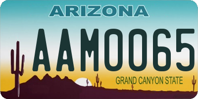 AZ license plate AAM0065