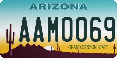 AZ license plate AAM0069