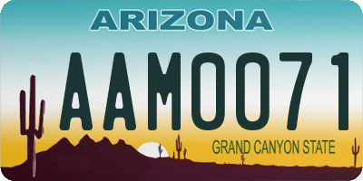 AZ license plate AAM0071