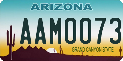 AZ license plate AAM0073