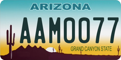 AZ license plate AAM0077