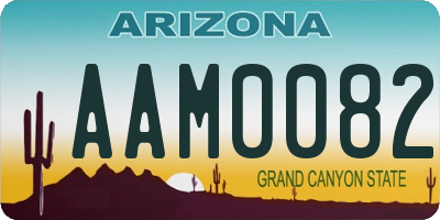 AZ license plate AAM0082